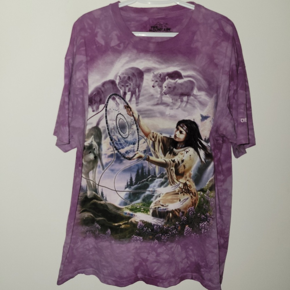 Vintage 2002 The Mountain Dreamcatcher Native American Girl T-Shirt Size XL